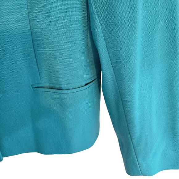 E.H. Woods Women's Blazer 12 Teal 5 Button Misses Size Large L Coat Jacket - Picture 4 of 8